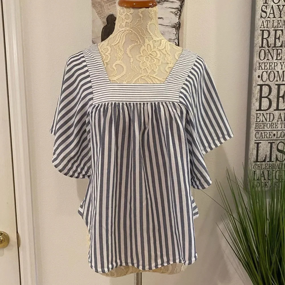 Madewell Popover Striped Dolman Sleeve Blo… - Picture 3 of 8